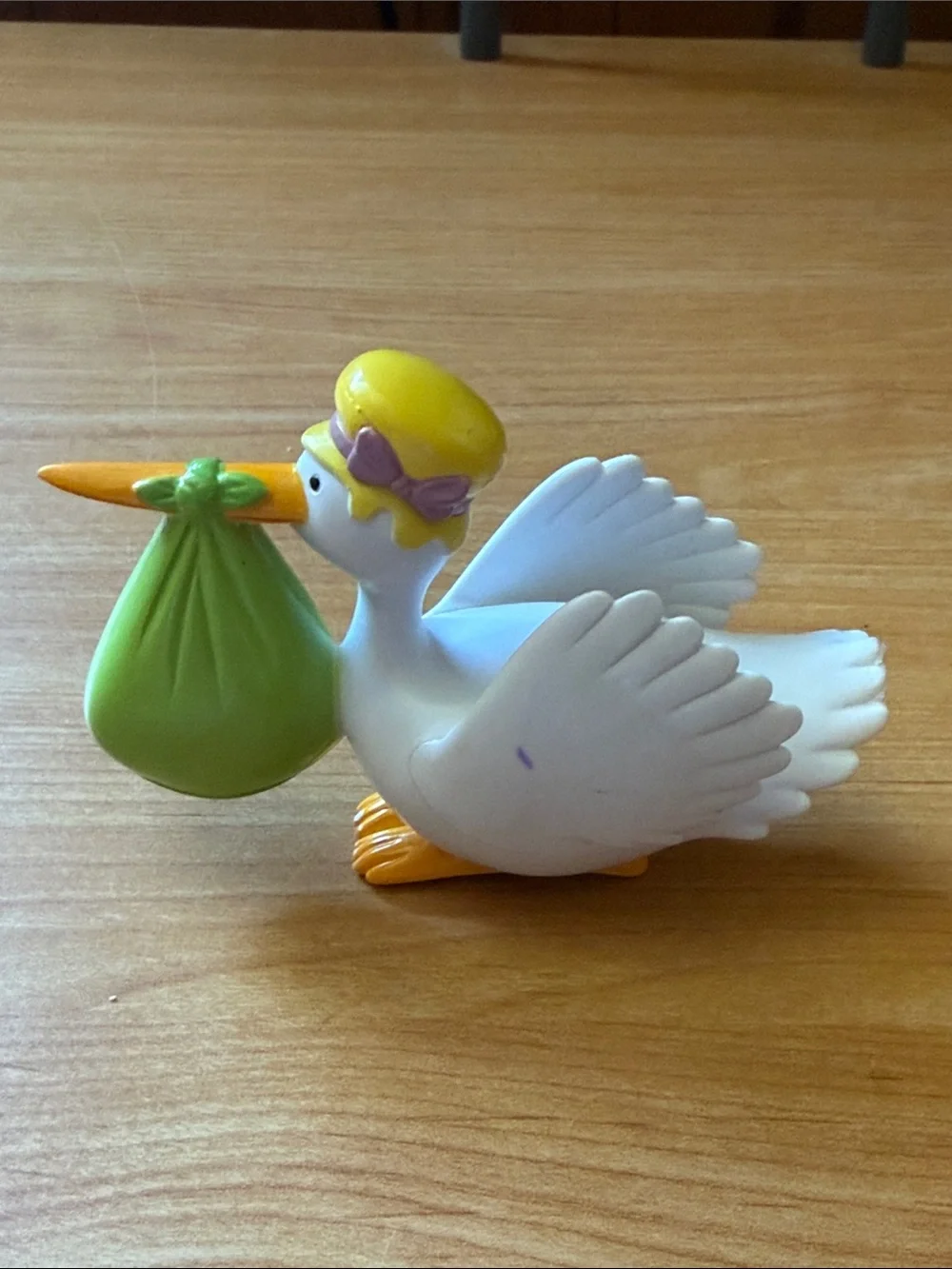 Special Delivery Stork Cake Topper & Vintage 1991 Galoob Magic Diaper Babies PVC